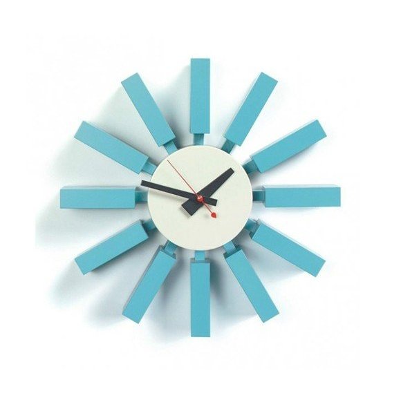 George Nelson Style Blue Block Clock